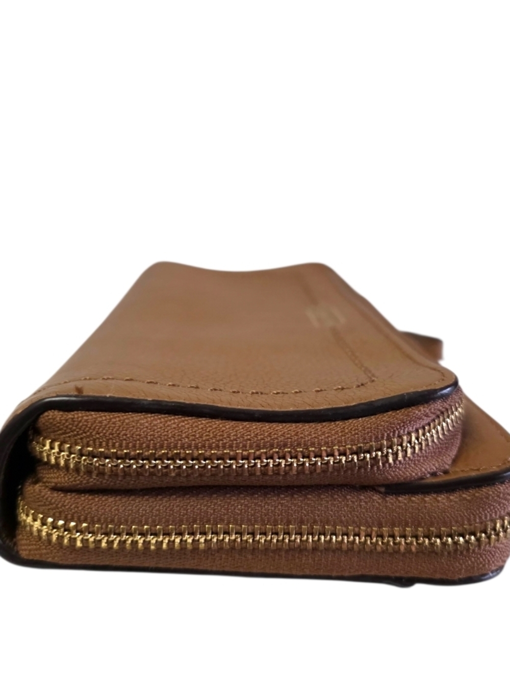Coach Cognac Leather Double Zip Wallet Wristlet Large Organizer Clutch - Picture 7 of 15
